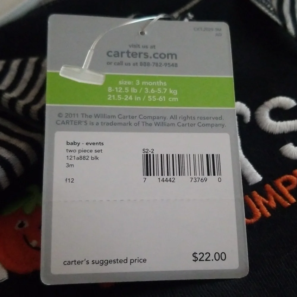 Carter's Mommy's Little Pumpkin 2 piece set 3M